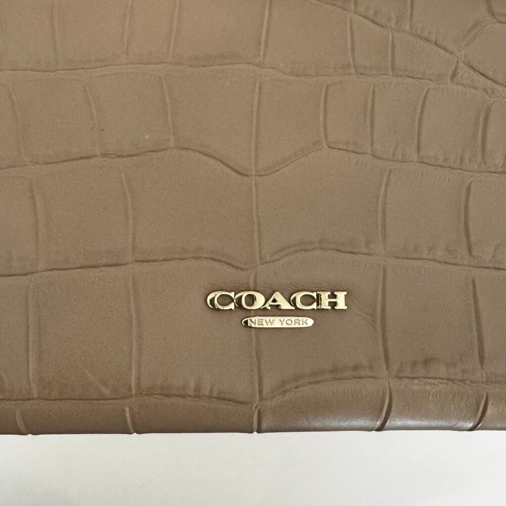 COACH Blake Carryall Croc-Embossed Leather Satchel Tote Bag Beechwood F37099 - Picture 5 of 16